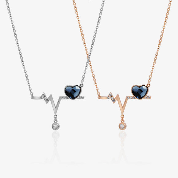 Heartbeat Pendant Choker Necklace