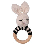 Bunny Lovey Mini Blanket with Removable Teething Rattle Ring
