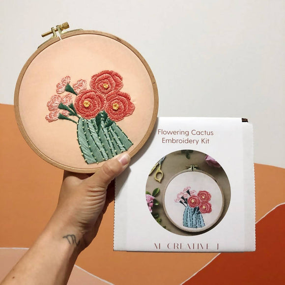 Flowering Cactus Embroidery Kit