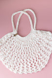 Hand Knit Cotton Mesh Market Bag | Reusable Shopping Bag | Knit Market Tote Bag | Knit Beach Bag