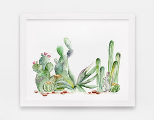 Desert Vibes - Cactus Watercolor Art Print