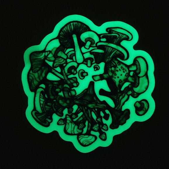 Glow-in-the-Dark Mushroom Sticker