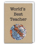 World's Best Teacher Mini Map Card