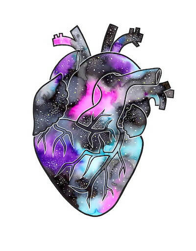 Cosmic Anatomical Heart Art Print