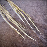 Mini Feather Earrings - Champagne