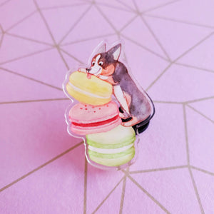 Corgi Macarons Acrylic Pin