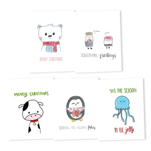 Holiday Themed Pun Cards Set 1