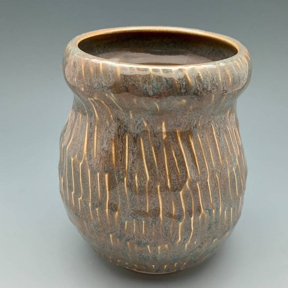 Brown Carved Sweetheart Vase