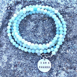 I am a Warrior - Affirmation Wrap Bracelet / Necklace with Amazonite