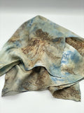 Blue and Rust Silk Bandana scarf