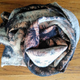 SHERPA Wool felted silk scarf - Black floral