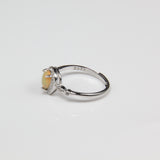 Yellow Fire Opal Teardrop Ring