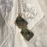 Green Fluorite Octahedron Necklace