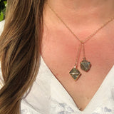 Green Fluorite Octahedron Necklace