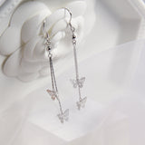 Tiny Butterfly Dangle and Drop Earrings