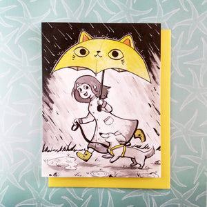 Raining, Cats, Dogs Greeting Card