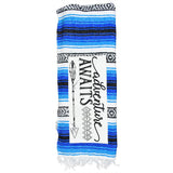 Family Mexican Blanket "Adventure" - Blue Throw