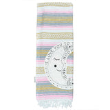 Family Mexican Blanket "I Love You to the Moon" - Pink/Grey Throw