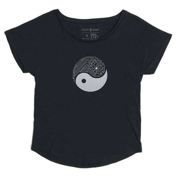 Yin Yang Tech Womens Loose Fit T-shirt