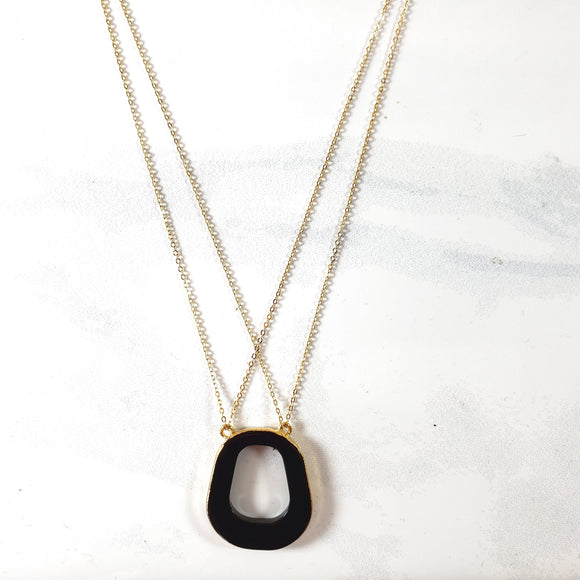 JONNA Double-Strap Necklace 'Black Onyx'