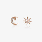 Moon Star Sun Mismatched Earrings