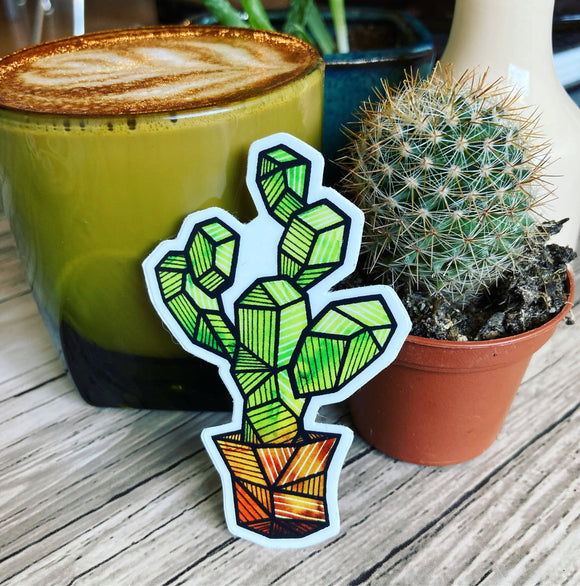 Geometric Cactus Sticker