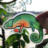 Transparent Chameleon and Popsicle Sticker