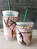Iced Beverage Cup Snug - Pink Camo