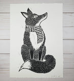 Block Printed Woodland Animal Illustration Prints