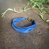 Multi Strand Leather Bracelet - Cadet Blue