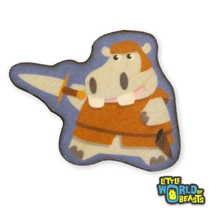 Fighter Hippo - Adventure Beast Wooden Pin (3 Styles)