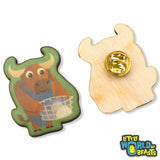 Minotaur Does Laundry  - Mundane Monster Wooden Pin