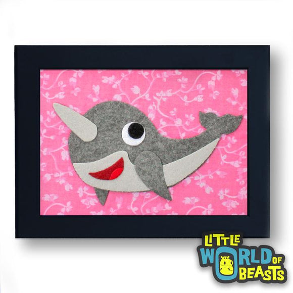 Vinnie the Narwhal Framed