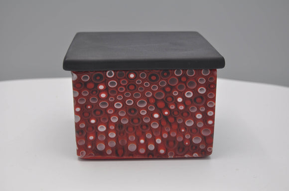 Kiln cast red , white and black box