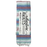 Family Mexican Blanket "Adventure" - Rose/Blue Throw