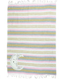 Family Mexican Blanket "I Love You to the Moon" - Pink/Grey Throw