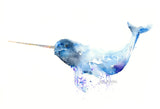 Nomadic Narwhal Watercolor Art Print - Alphabet in the Wild