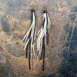 Pirate Feather Earrings - Champagne