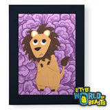 Oscar the Lion Framed