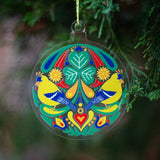 Goldfinch folk art Christmas ornament