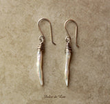 White freshwater pearl dangle earrings. Modern stick pearl earrings. June birthstone gift for women.
