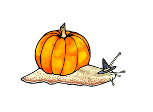 Pumpkin Witch Snail Art Print