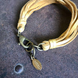 Multi Strand Leather Bracelet - Gold