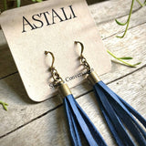 Mini Tassel Earrings - Blue