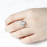 Oval White Fire Opal Ring