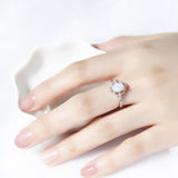 Princess White Fire Opal Ring