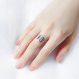 Blue Topaz Emerald Cut Ring