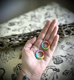 Handmade crochet rainbow earrings