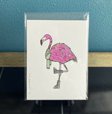 Cozy Flamingo Bird Art Print
