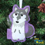 Hugo the Gray Wolf Ornament